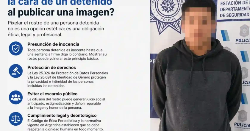 Por qué se debe pixelar la cara de un detenido al publicar una imagen