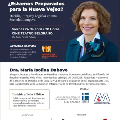 Rafaela invita a reflexionar sobre la nueva vejez con una conferencia de nivel internacional