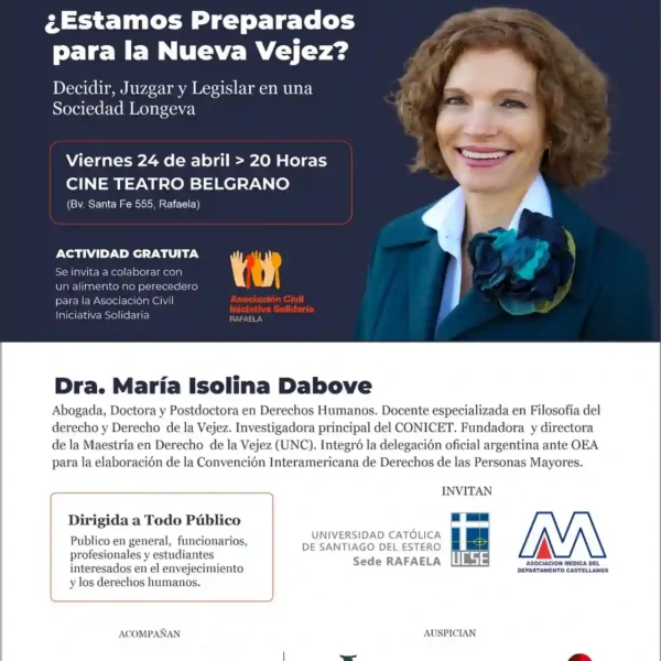 Rafaela invita a reflexionar sobre la nueva vejez con una conferencia de nivel internacional