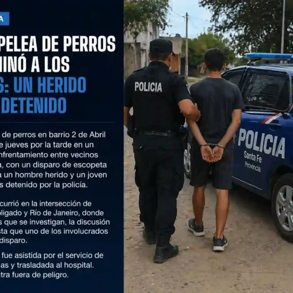 Rafaela: pelea de perros terminó con un herido y un detenido