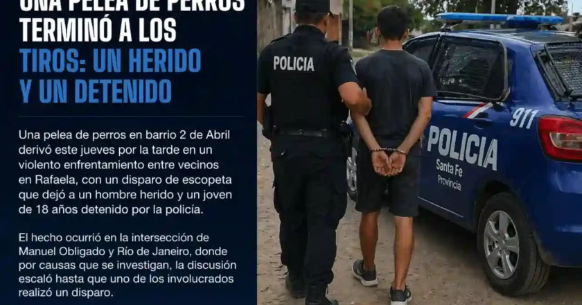Rafaela: pelea de perros terminó con un herido y un detenido