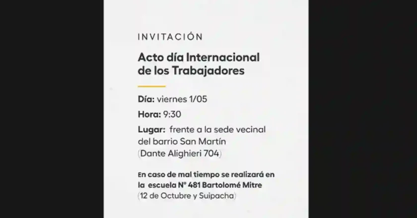 Acto oficial por el Día internacional de los del Trabajadores