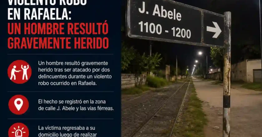 Violento robo en Rafaela: un hombre sufrió fractura facial y quedó internado