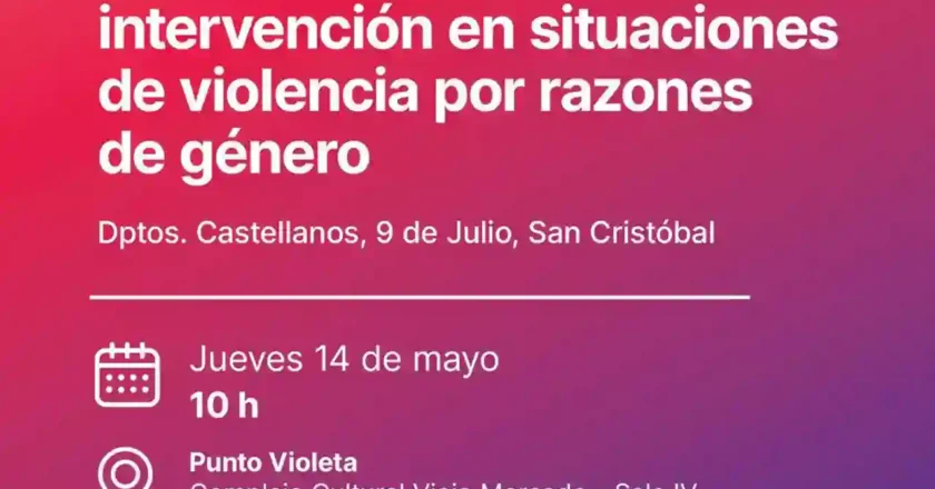Rafaela será sede una jornada sobre abordaje de situaciones de violencia por razones de género