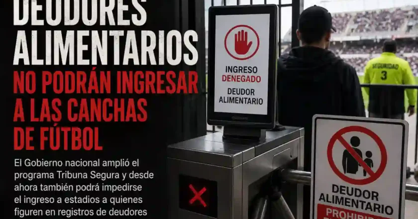 Tribuna Segura: los deudores alimentarios no podrán entrar a las canchas