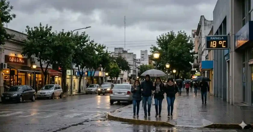 Rafaela: llega un frente frío con lluvias y descenso de temperatura
