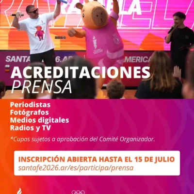 Ya está abierta la preacreditación de prensa para los Juegos Suramericanos Santa Fe 2026