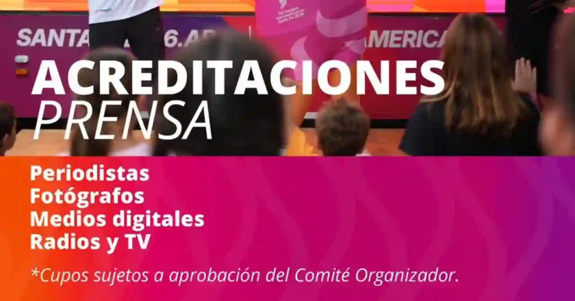 Ya está abierta la preacreditación de prensa para los Juegos Suramericanos Santa Fe 2026