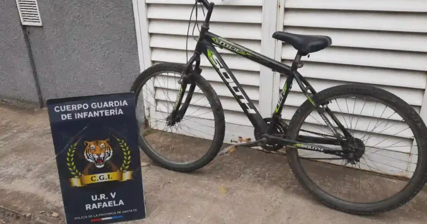 Rafaela: secuestraron una bicicleta abandonada en calle David Mazzi