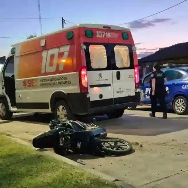 Un motociclista resultó herido tras un choque con una camioneta en Rafaela