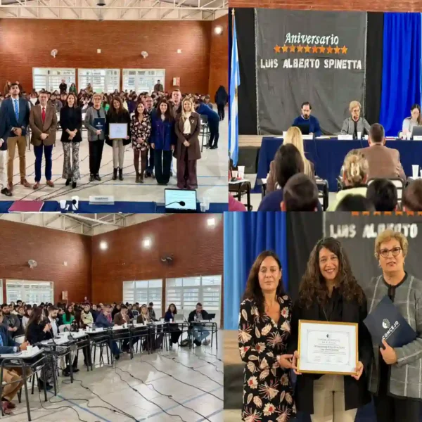 Cientos de estudiantes de la escuela Spinetta participaron de la sesión del Concejo