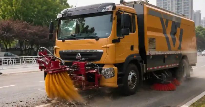 Camión de limpieza chino sorprende al operar a 80 km/h sin cortar el tránsito