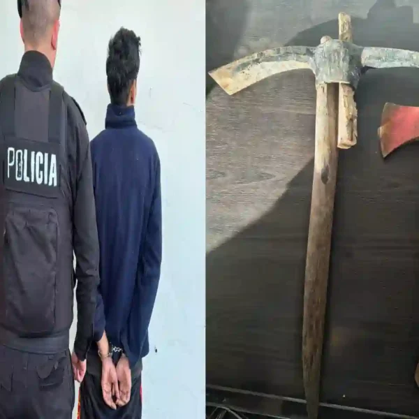 La Policía usó la pistola Taser para evitar que un joven agrediera a su madre con un hacha y un pico en Rosario