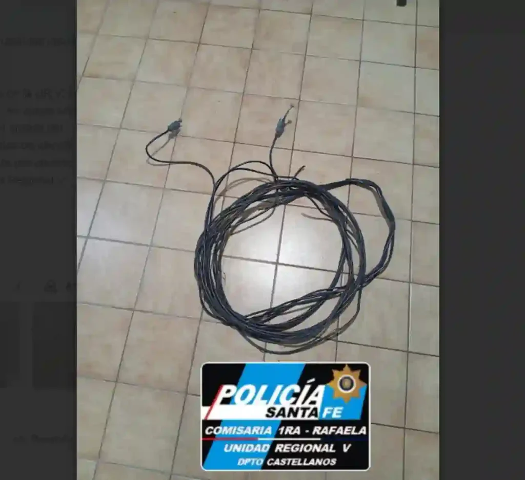 Rafaela: detuvieron a un hombre de 33 años acusado de robar cables 1 Rafaela: detuvieron a un hombre de 33 años acusado de robar cables