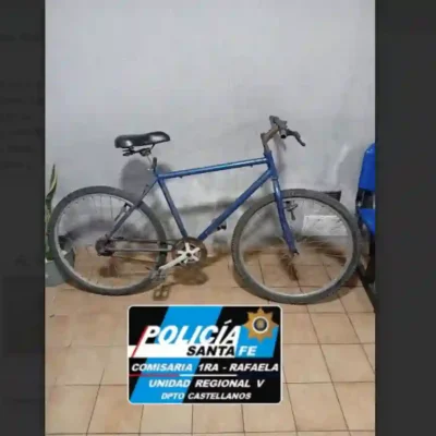 Rafaela: aprehendieron a un hombre que circulaba en una bicicleta robada