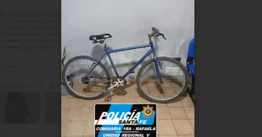 Rafaela: aprehendieron a un hombre que circulaba en una bicicleta robada
