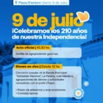 Sunchales celebrará el 210° aniversario de la Declaración de la Independencia en Plaza D’Antoni