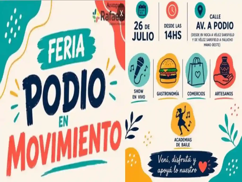 Podio en Movimiento: apoyo al comercio local y encuentro para las familias este sábado 1 Podio en Movimiento: apoyo al comercio local y encuentro para las familias este sábado