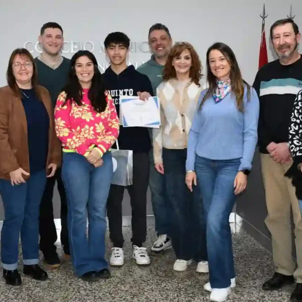 Reconocimiento del Concejo Municipal para el estudiante Lucas Montini