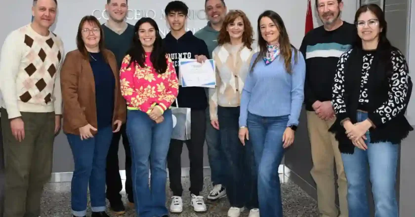 Reconocimiento del Concejo Municipal para el estudiante Lucas Montini