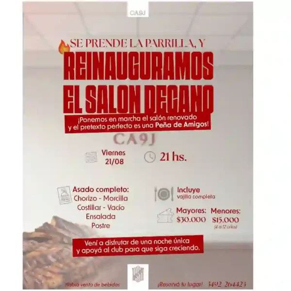 El club 9 de Julio reinaugura el histórico salón decano