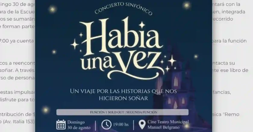 «Había una vez»: la Orquesta de Cámara de la Escuela Municipal de Música «Remo Pignoni» y VB Comedia Musical presentan un concierto sinfónico