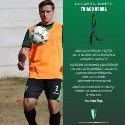Tragedia en San Vicente: murió un joven futbolista de 21 años