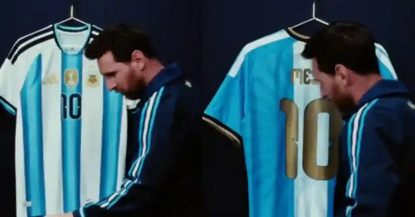 Messi mostró la camiseta que usará en su despedida de la Selección argentina