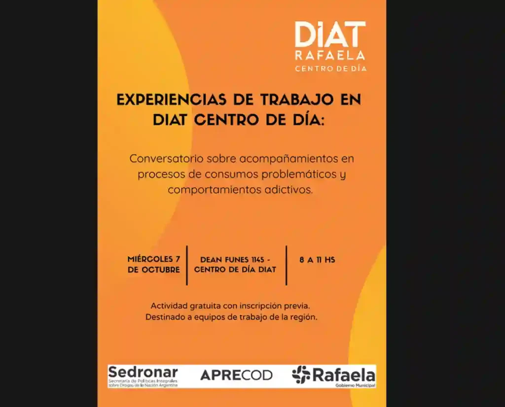 El DIAT Centro de Día realizará un conversatorio sobre consumos problemáticos
