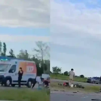 Choque en Ruta 34: dos motociclistas heridos tras impactar contra una lancha
